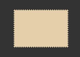 Postage stamp frame. Empty border template for postcards and letters. Blank rectangle and square postage stamp with perforated edge. Vector illustration isolated on black background