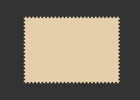 Postage stamp frame. Empty border template for postcards and letters. Blank rectangle and square postage stamp with perforated edge. Vector illustration isolated on black background