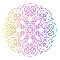 Rainbow Mandala Colorful Ornament vector