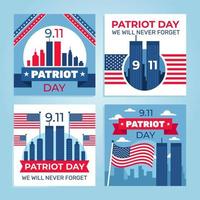 evento de publicación en redes sociales del día del patriota 911 vector