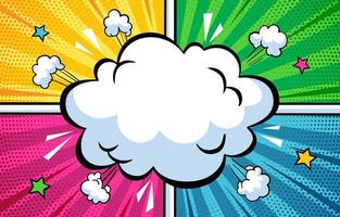 Clouds and Stars Pop Art Style Background vector