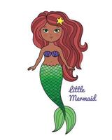 Little Mermaid Afro American vector
