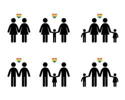 LGBT Family Icons Set vector