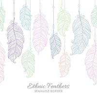 pluma ornamental de marco de borde transparente boho vector