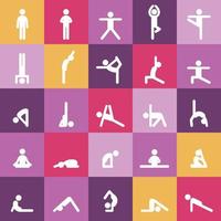 patrón vectorial sin costuras con personas en asanas de yoga. estilo de vida saludable. vector