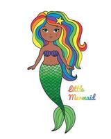 Little Mermaid Afro American vector