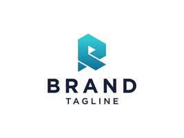 Simple Initial Letter R Logo. Blue Geometric Square Shape isolated on White Background. Usable for Business and Branding Logos. Flat Vector Logo Design Template element