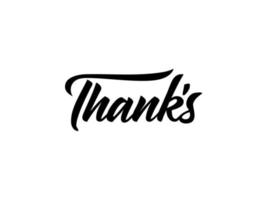 Thank You Lettering. Black Text Handwriting Calligraphy with Line isolated on White Background. Usable for Posters, Banners and Greeting Cards. Flat Vector Design Template Element