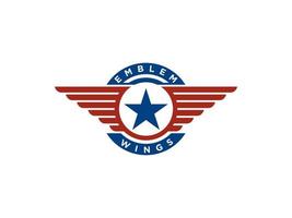 Patriotic Emblem Wings logo design. Usable for Business and Branding Logos. Flat Vector Logo Design Template Element.