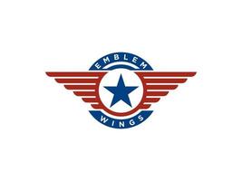 Patriotic Emblem Wings logo design. Usable for Business and Branding Logos. Flat Vector Logo Design Template Element.