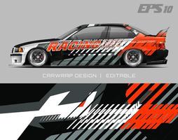 diseño de envoltura de automóviles diseño de fondo de carreras moderno para envoltura de vehículos, autos de carreras, rally, etc. vector