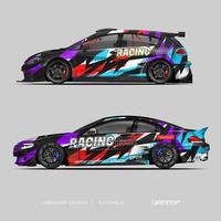 Car wrap design modern racing background design for vehicle wrap, racing car, rally, etc vector