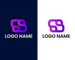 letter s with tech modern logo design template vector