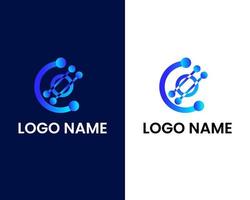 letter c and o with tech modern logo design template vector