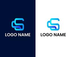 plantilla de diseño de logotipo moderno letra s y s vector