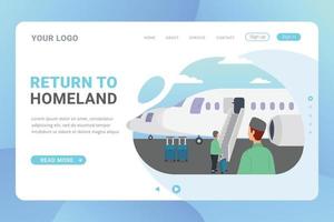 Landing page template Hajj and Umrah travel guide vector