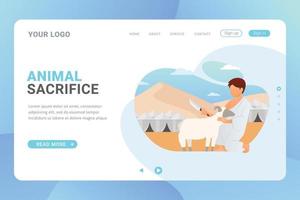 Landing page template Hajj and Umrah travel guide vector