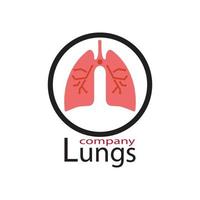 Diseño de ilustración de vector de icono de pulmones humanos