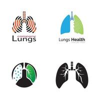 Diseño de ilustración de vector de icono de pulmones humanos