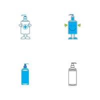 Antibacterial hand sanitizer, disinfection  icon in flat design isolated vector