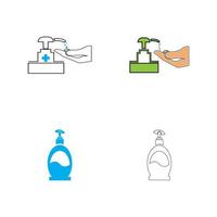 Antibacterial hand sanitizer, disinfection  icon in flat design isolated vector