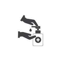 Antibacterial hand sanitizer, disinfection  icon in flat design isolated vector