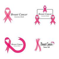 Pink ribbon for breast cancer awareness symbol, vector illustration