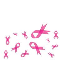 Pink ribbon for breast cancer awareness symbol, vector illustration