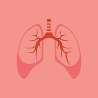 Diseño de ilustración de vector de icono de pulmones humanos