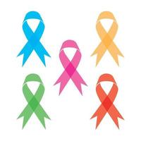 Pink ribbon for breast cancer awareness symbol, vector illustration