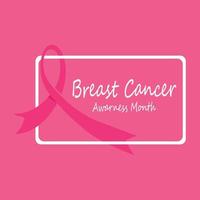 Pink ribbon for breast cancer awareness symbol, vector illustration