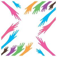 Hand symbol community care logo vector illustration design