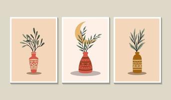 Hand drawn flat design boho wall art vector