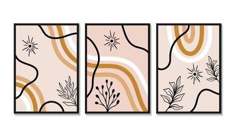 Hand drawn flat design boho wall art vector