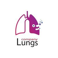 Diseño de ilustración de vector de icono de pulmones humanos