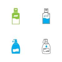 Antibacterial hand sanitizer, disinfection  icon in flat design isolated vector