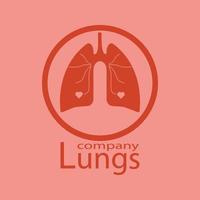 Diseño de ilustración de vector de icono de pulmones humanos