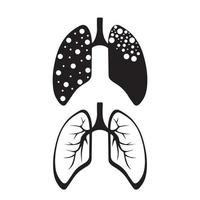 Diseño de ilustración de vector de icono de pulmones humanos