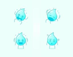 colección de lindos personajes de dibujos animados de agua con expresión mareada. adecuado para icono, logotipo, símbolo y signo. como emoticono, pegatina, mascota o logotipo de elemento vector