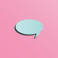 Bubble speech text pink background vector