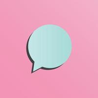 Bubble speech text pink background vector