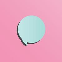 Bubble speech text pink background vector