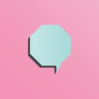 Bubble speech text pink background vector