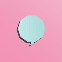 Bubble speech text pink background vector