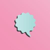 Bubble speech text pink background vector