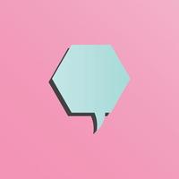 Bubble speech text pink background vector