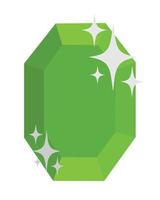 Vector doodle flat sticker. A sparkling gem. All objects are repainted.