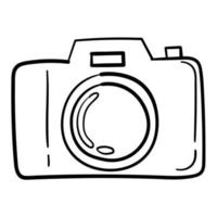 Doodle sticker with small camera vector
