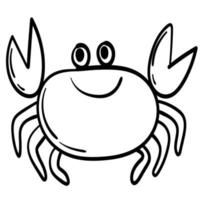 Doodle sticker playful cartoon crab vector