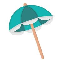 Bright striped large beach umbrella. Doodle flat clipart. All objects are repainted. vector